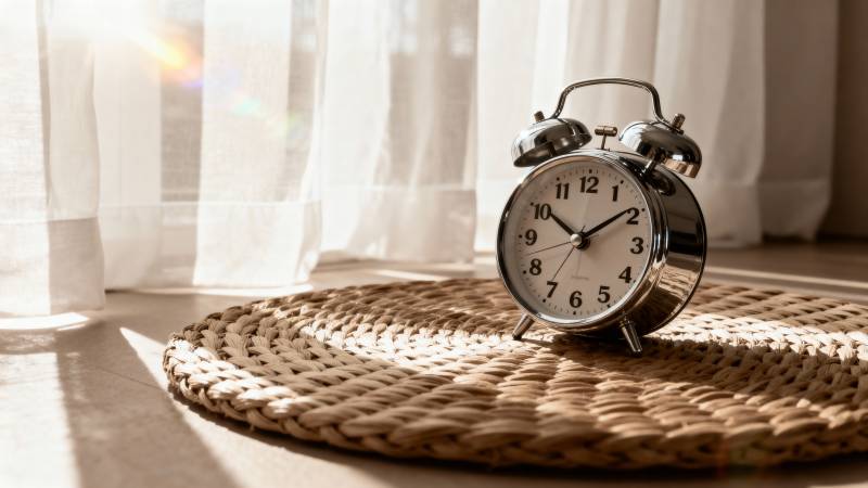 晨光中的闹钟图片