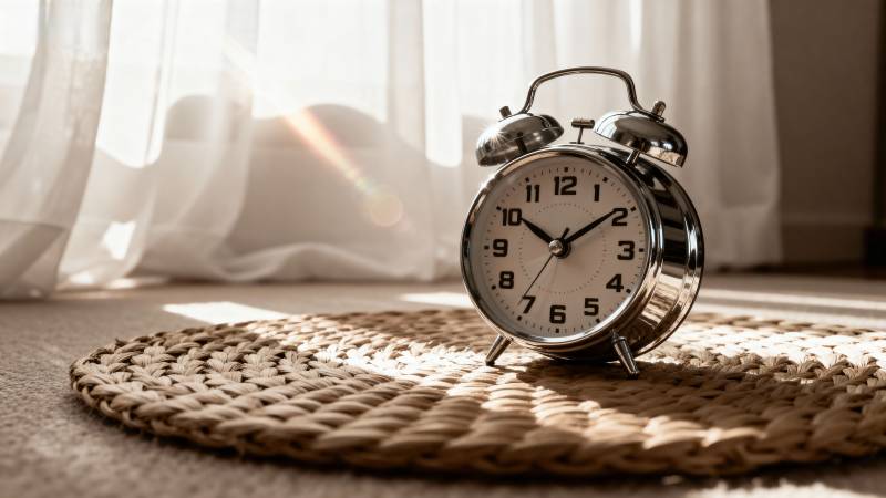 晨光中的闹钟图片