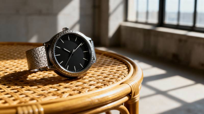 腕表静置藤桌图片