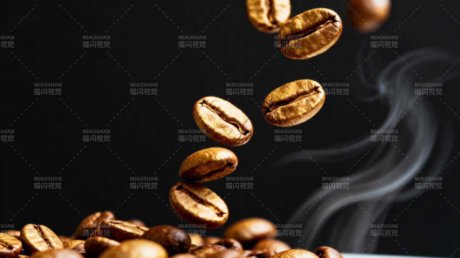 咖啡豆跃动飘香图片