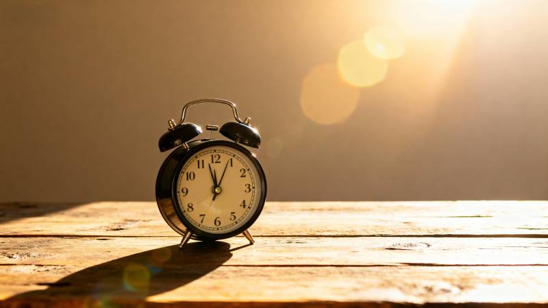 晨光中的闹钟图片