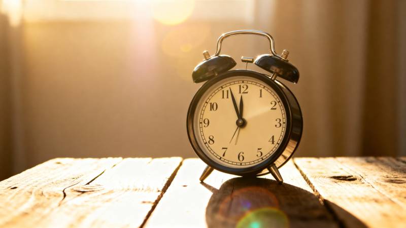 晨光中的闹钟图片