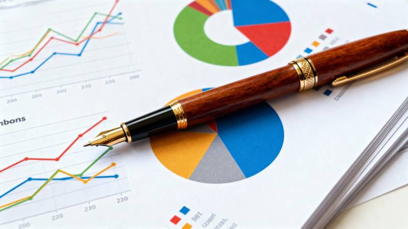 财务分析图表与笔图片
