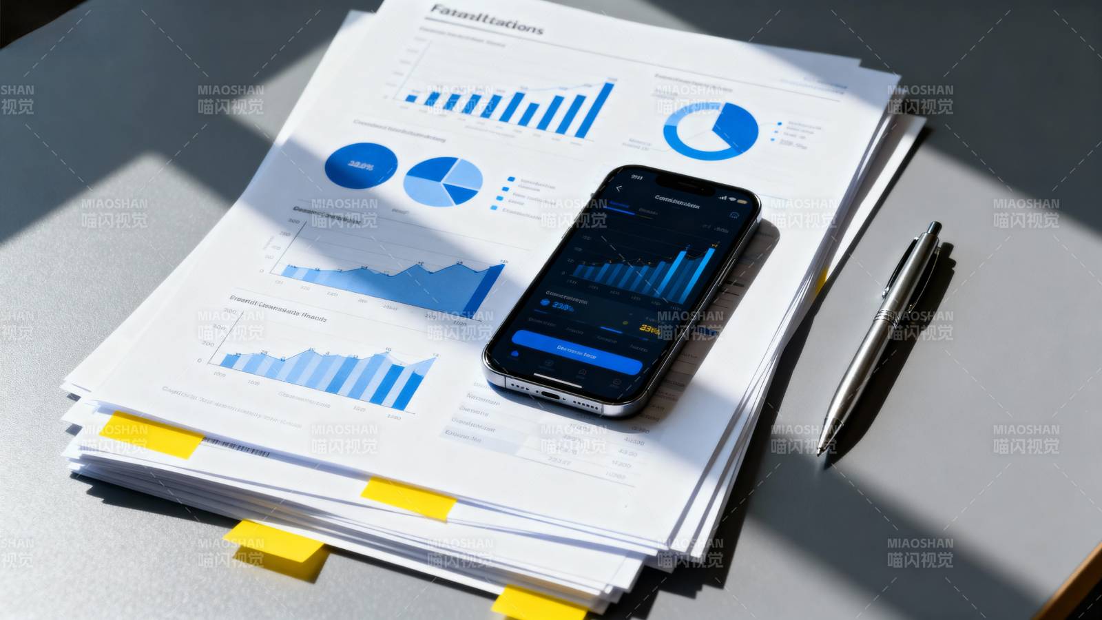 数据报告与手机分析图片