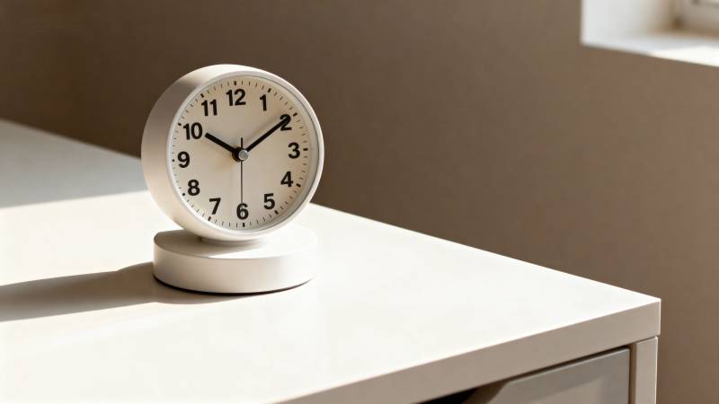 简约白色台钟图片