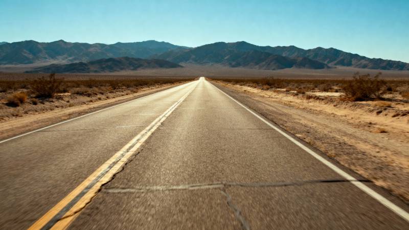 荒漠公路尽头图片