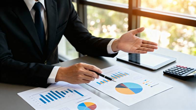 商务人士分析报表图片