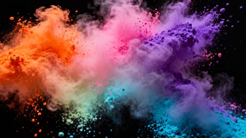 彩色粉末爆炸瞬间图片