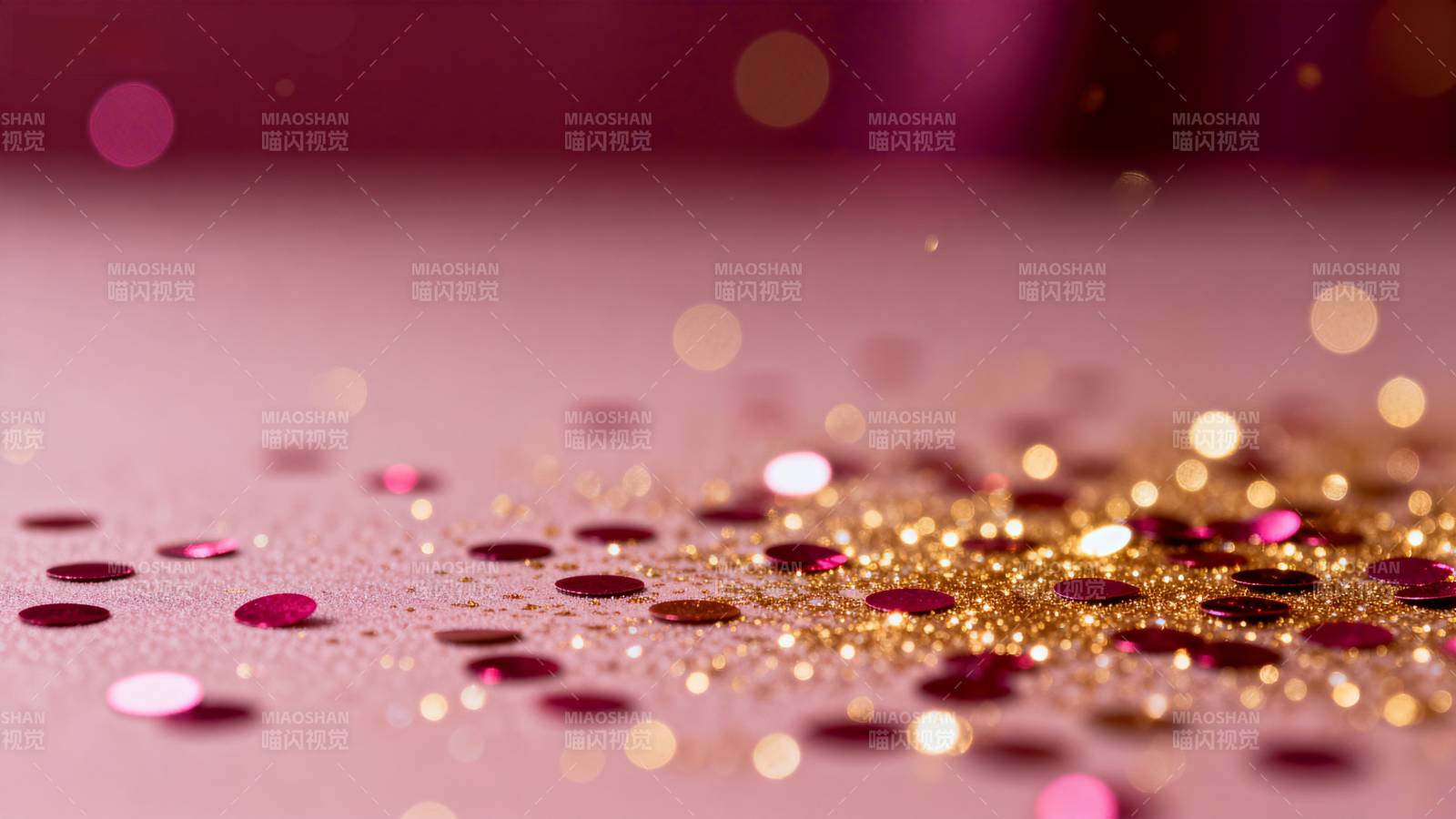 金色亮片点缀粉红图片