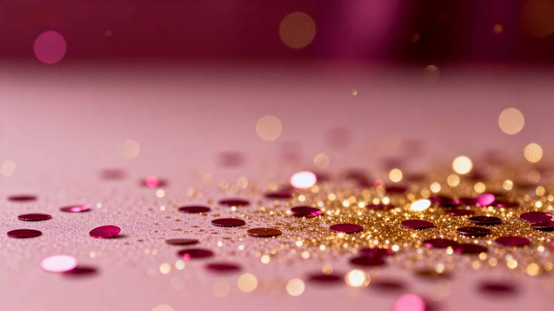 金色亮片点缀粉红图片