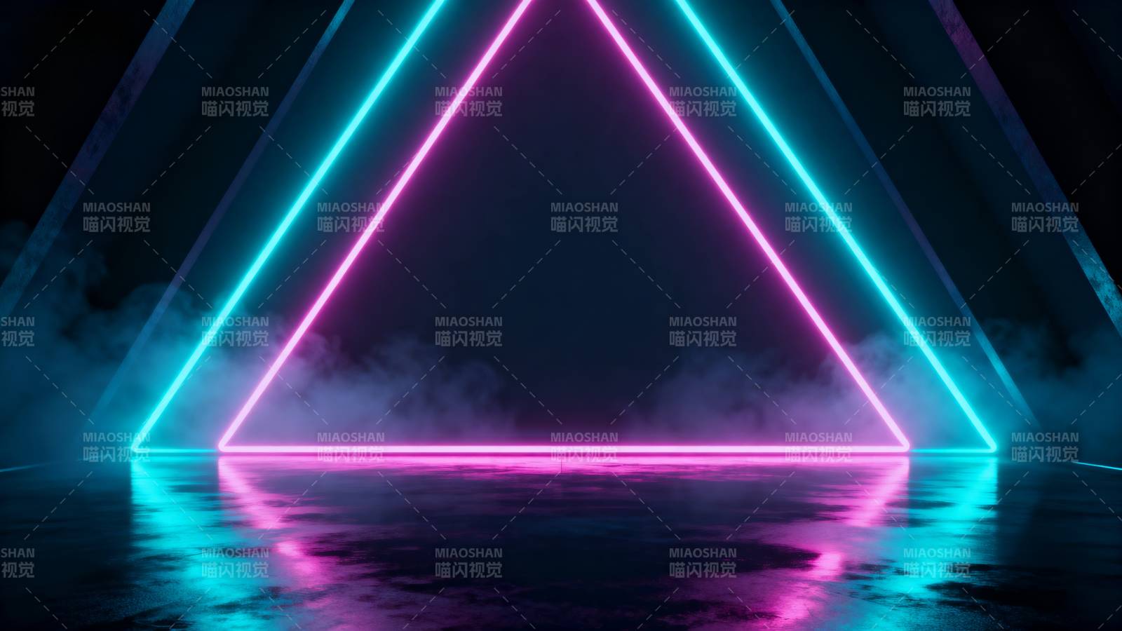 霓虹三角光影图片