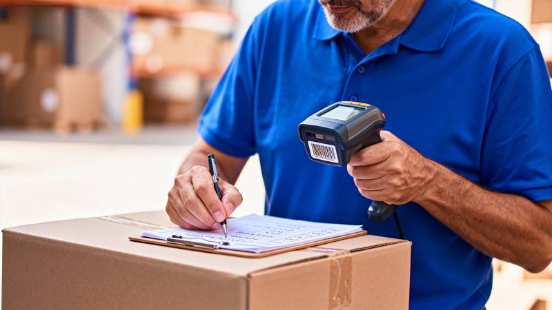 仓库工人扫码记账图片