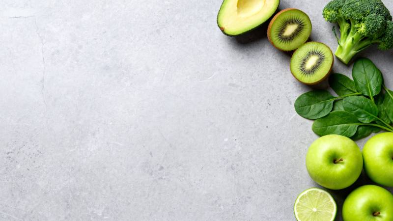 绿色蔬果拼盘图片