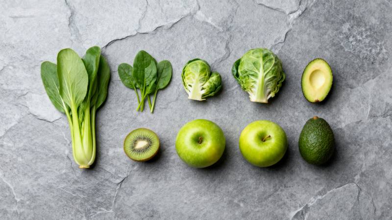 绿色蔬果拼盘图片