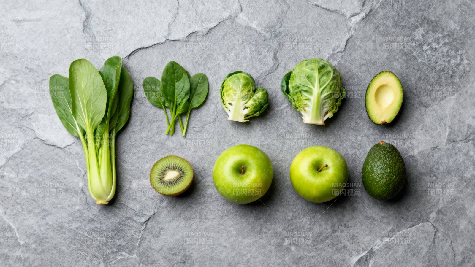 绿色蔬果拼盘图片