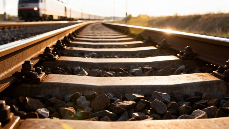 铁轨延伸向远方图片