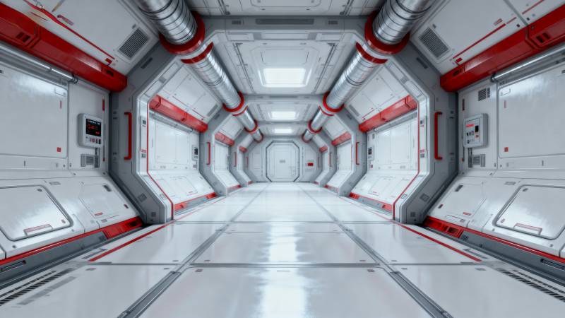 未来太空走廊图片