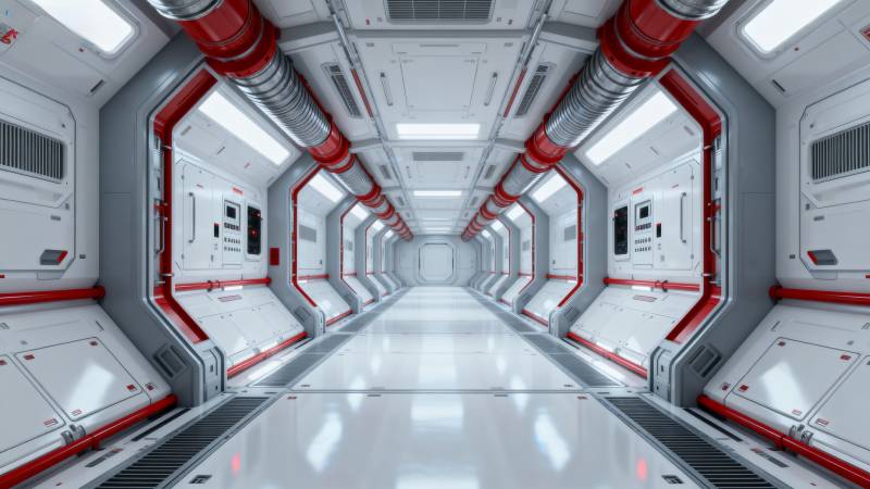 未来太空走廊图片