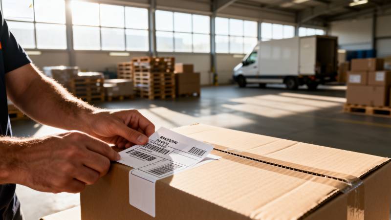 仓库贴标作业图片