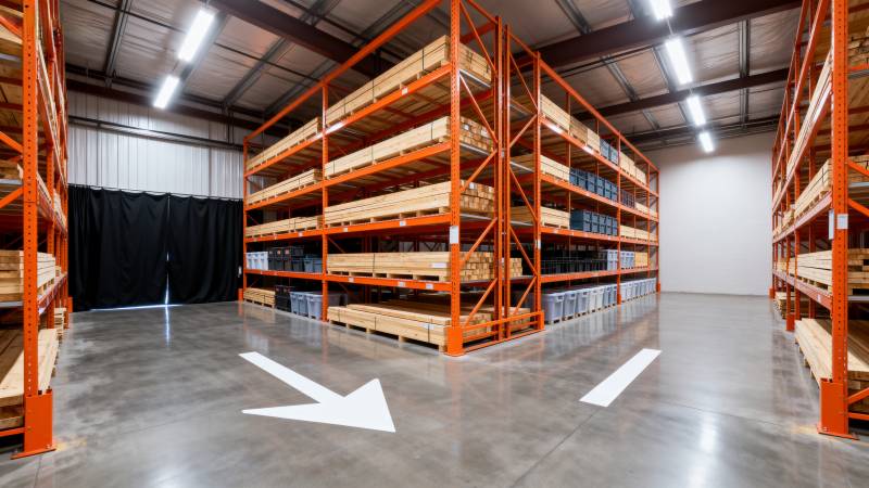 整洁有序的仓库内部图片