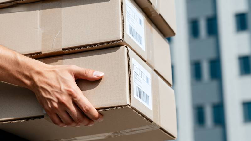 手提包裹 快递送达图片