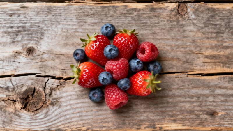 新鲜莓果拼盘图片