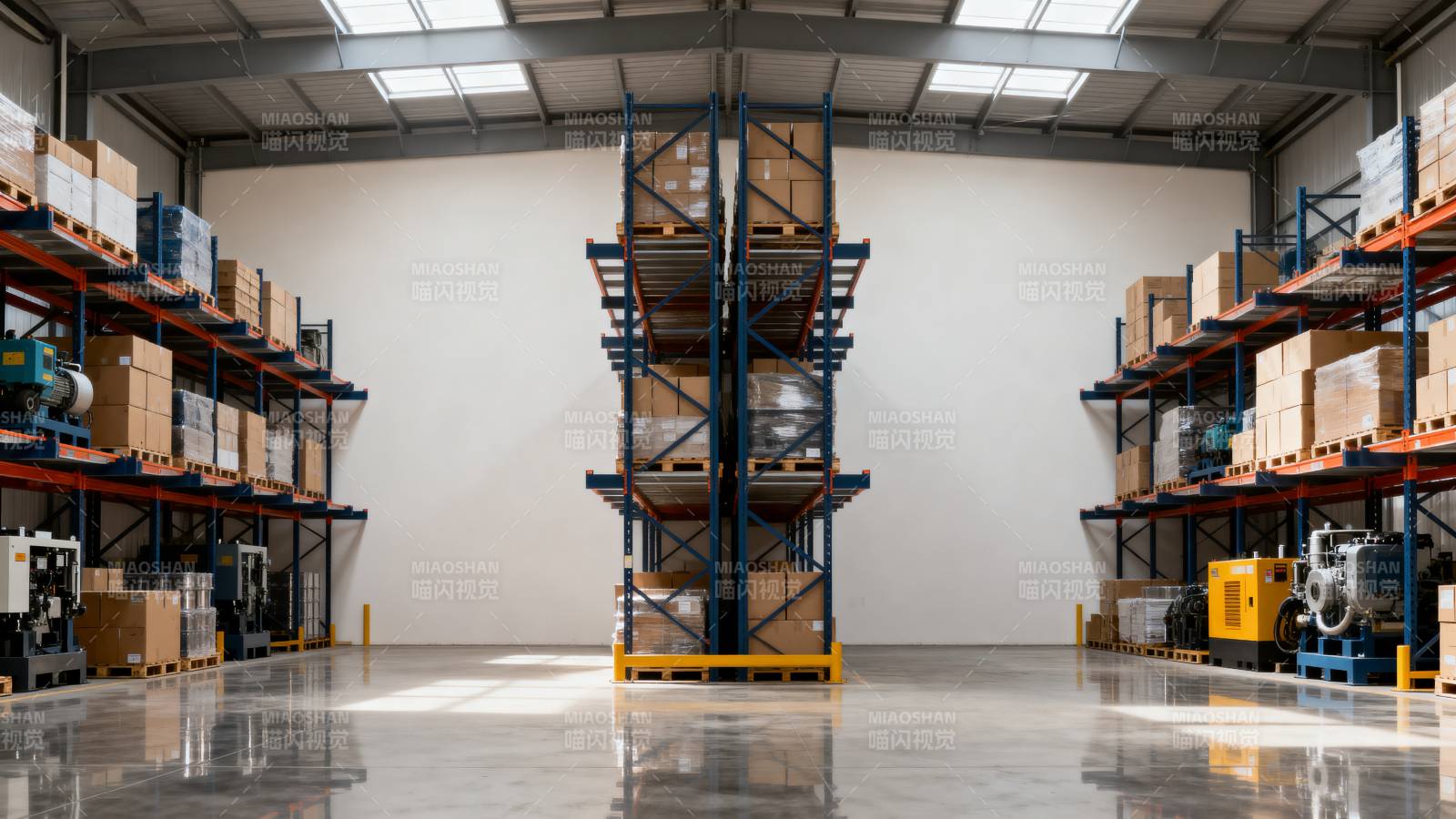 宽敞明亮的仓库内部图片