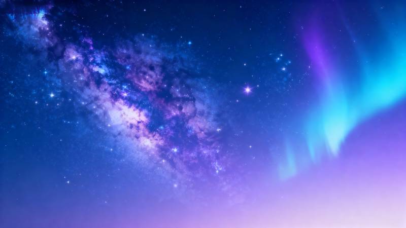 星河极光夜图片