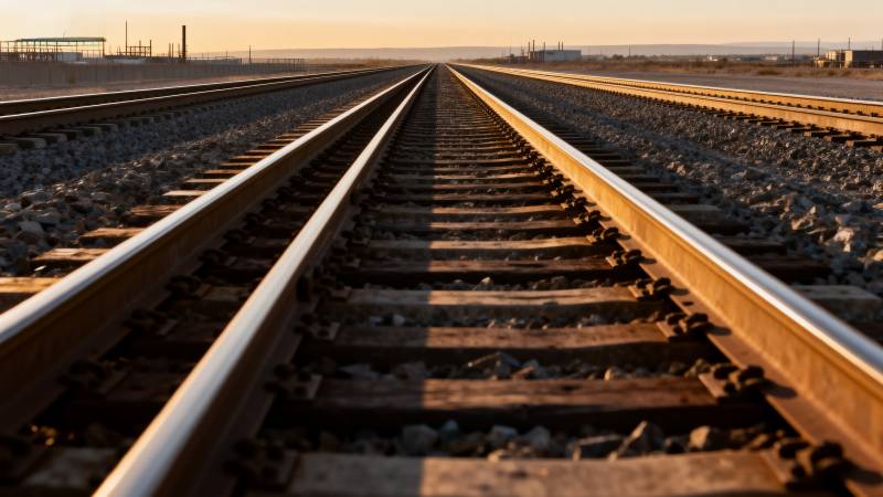 铁轨延伸至远方图片