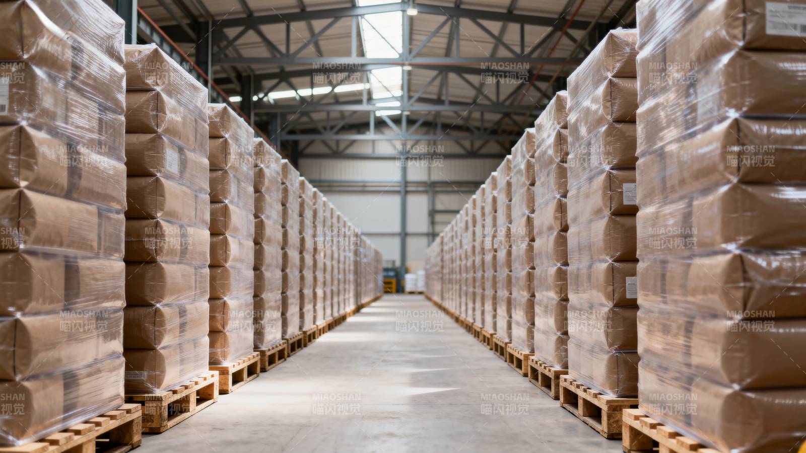 仓库货物整齐排列图片