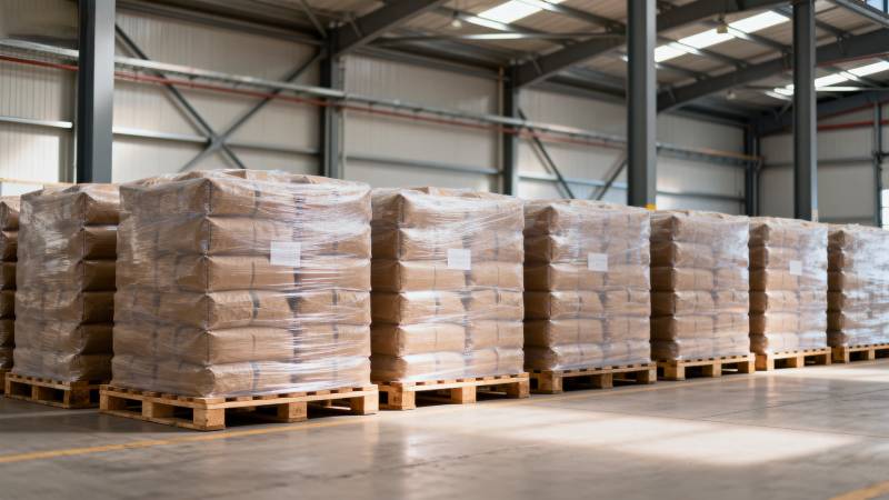 仓库堆叠货物图片