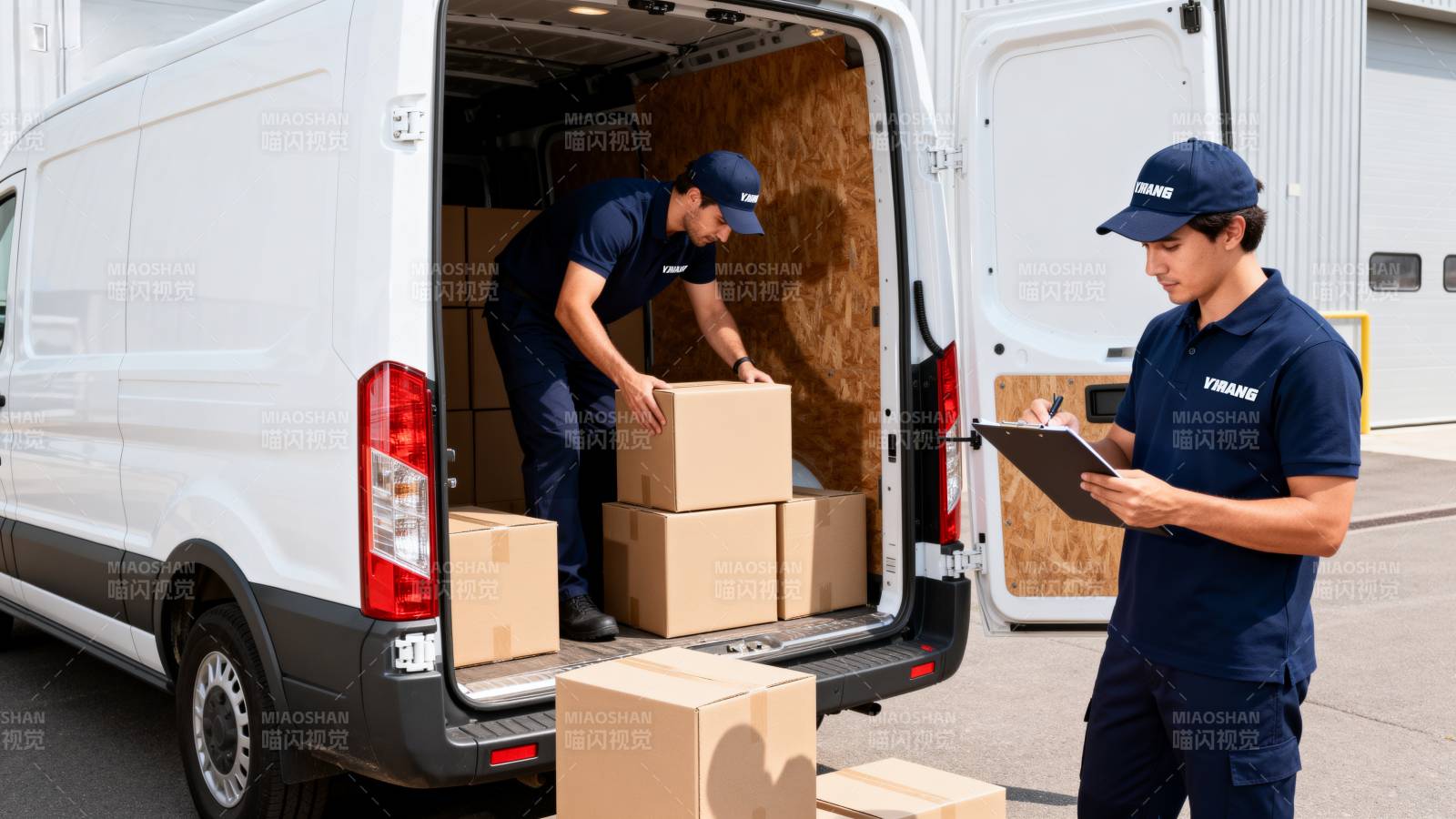 快递员装卸货物图片