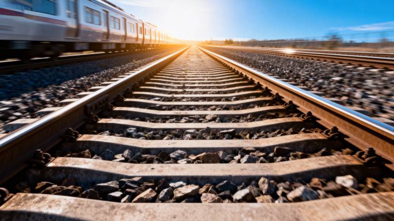 铁轨延伸向远方图片