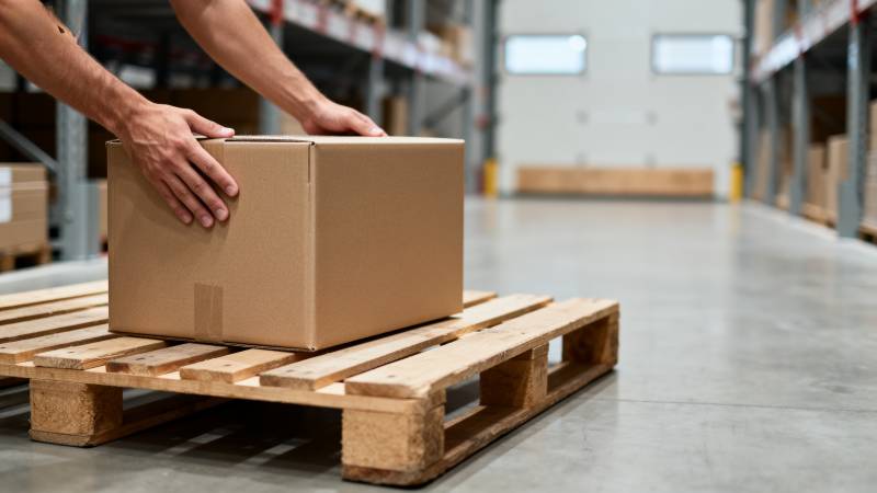 仓库搬运纸箱图片