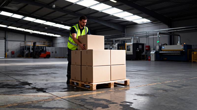 仓库工人搬运货物图片