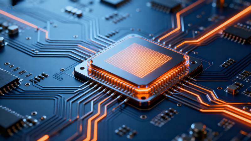 芯片电路发光图图片