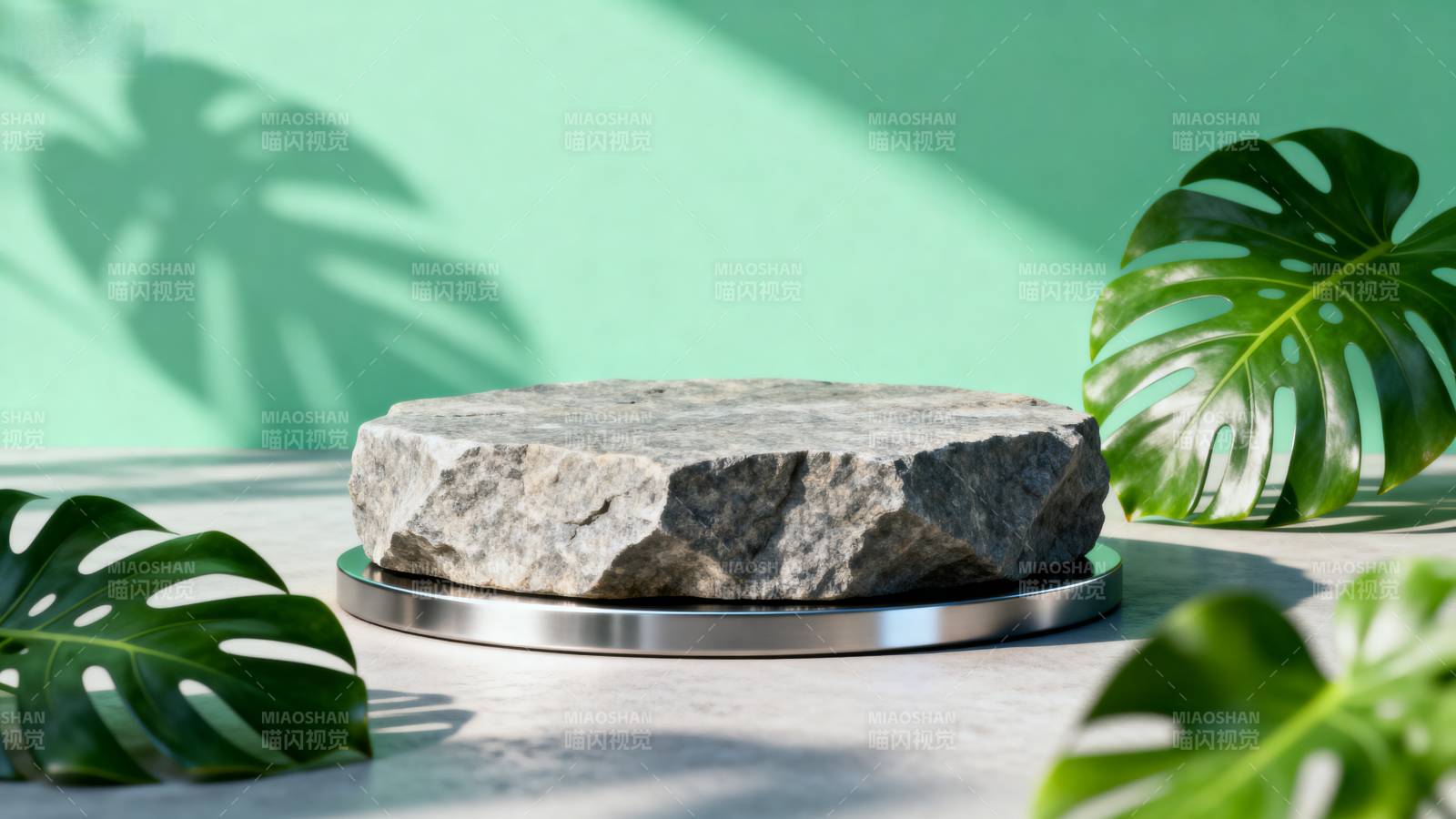 绿意石台静谧景图片