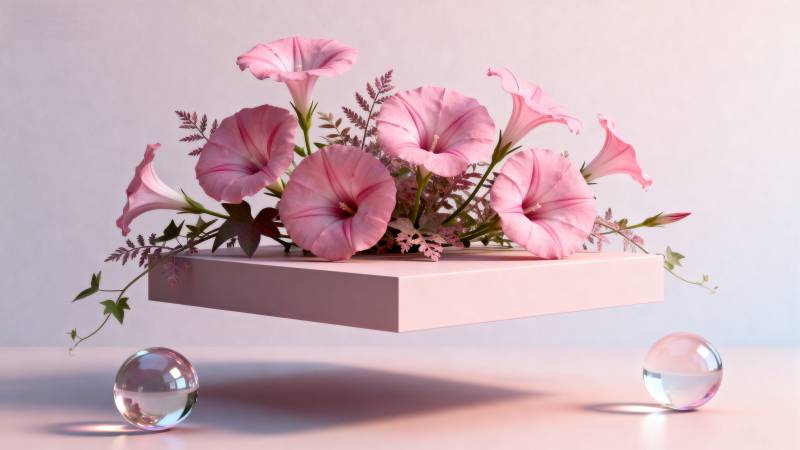 粉花悬浮之美图片