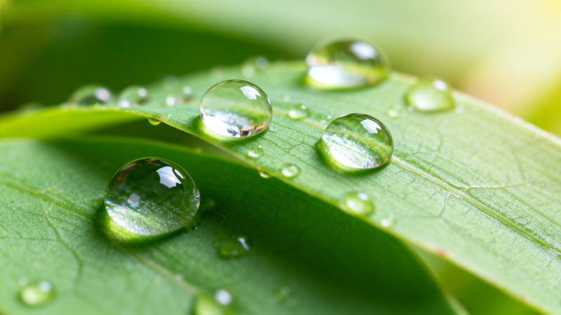 露珠叶上晶莹图片