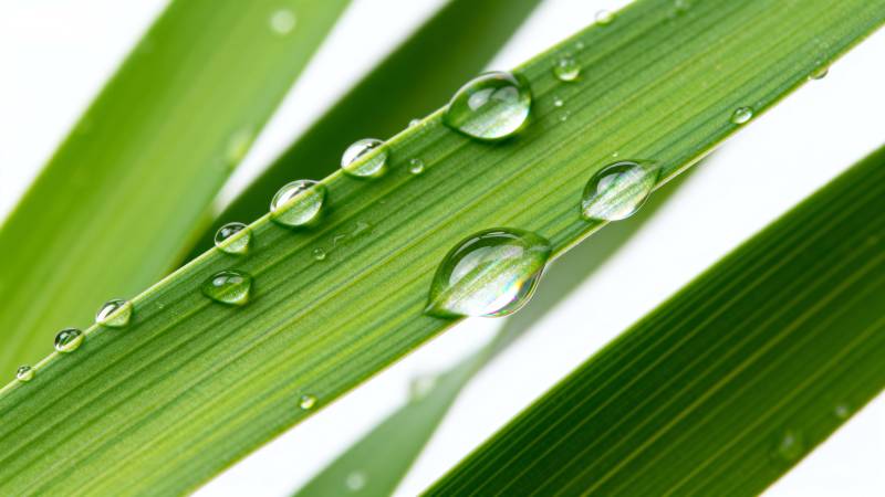 绿叶上的水珠图片