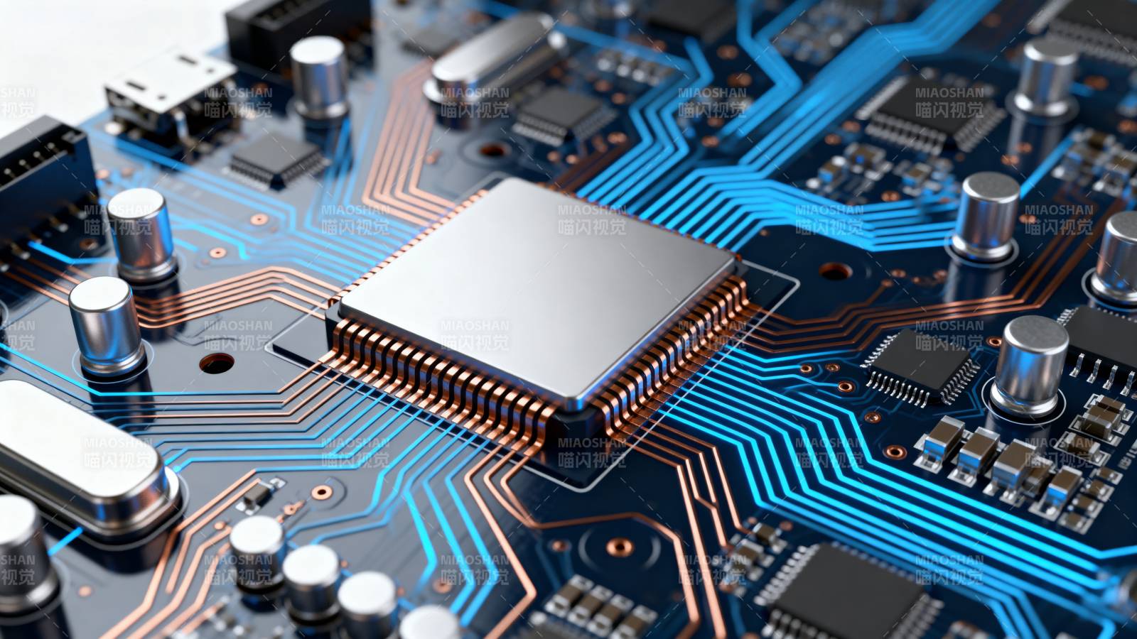芯片电路板特写图片