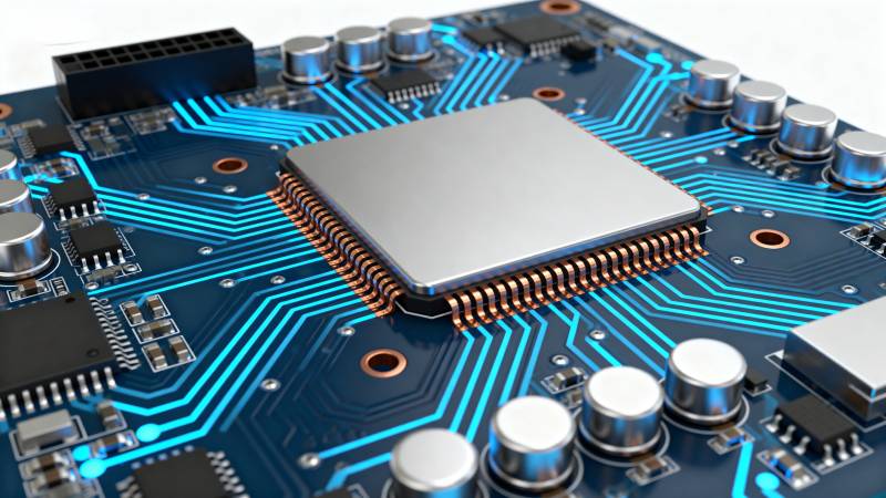 芯片电路板特写图片