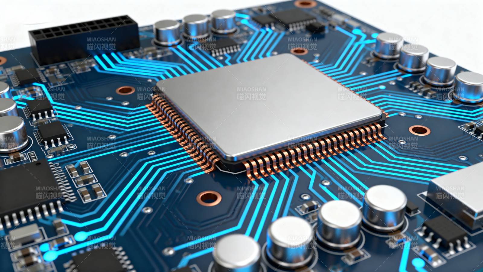 芯片电路板特写图片