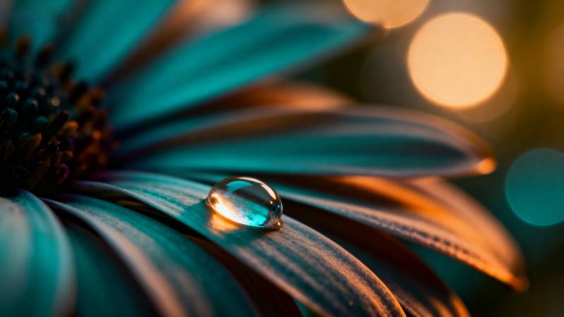 露珠映花影图片