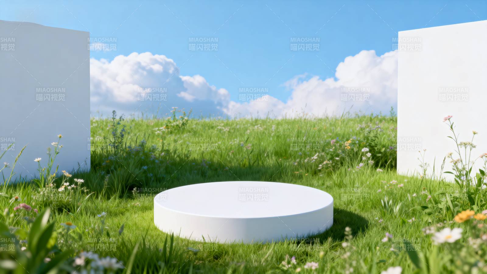 绿野白台 晴空如洗图片