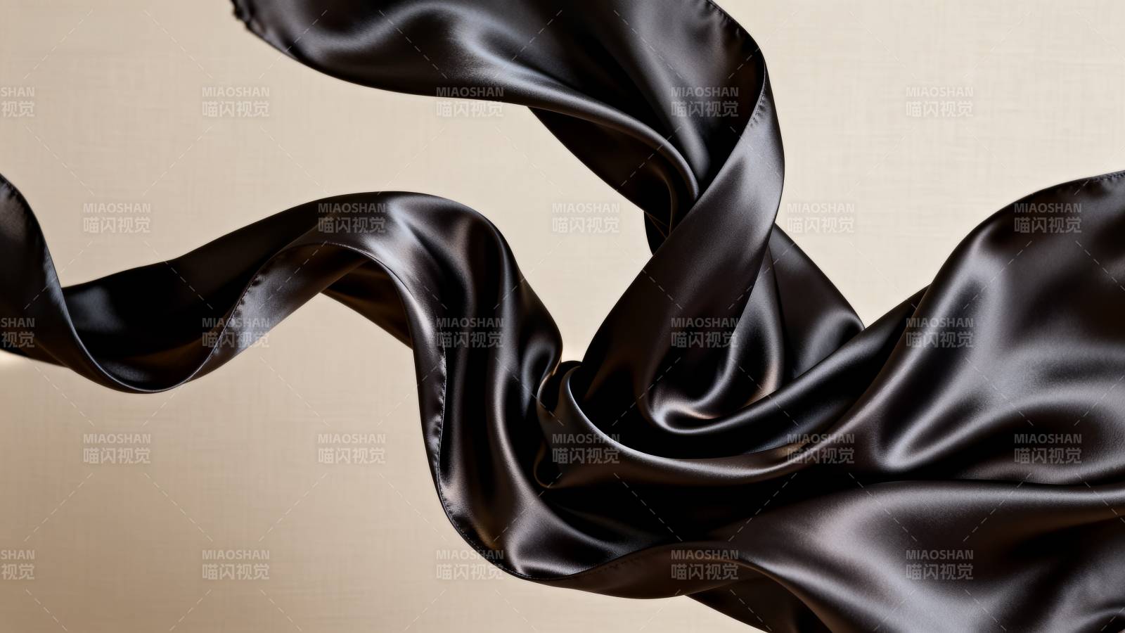 黑色丝带飘逸之美图片