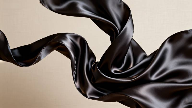 黑色丝带飘逸之美图片