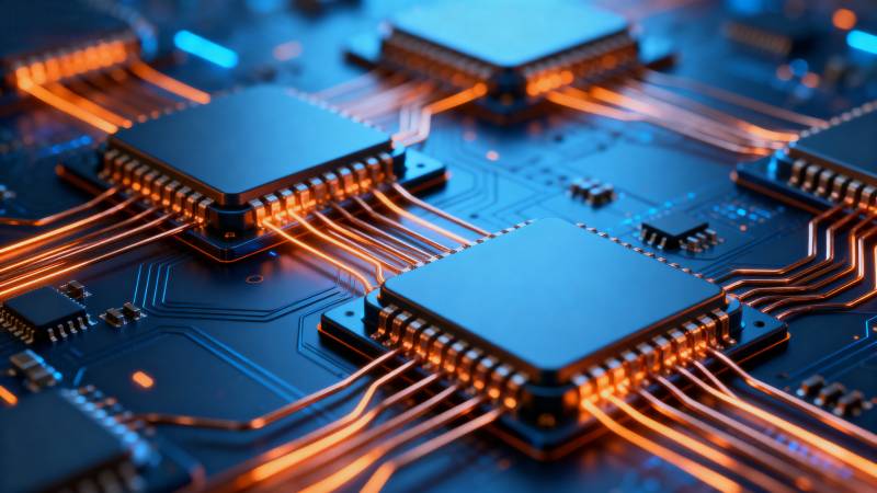 芯片电路发光图图片