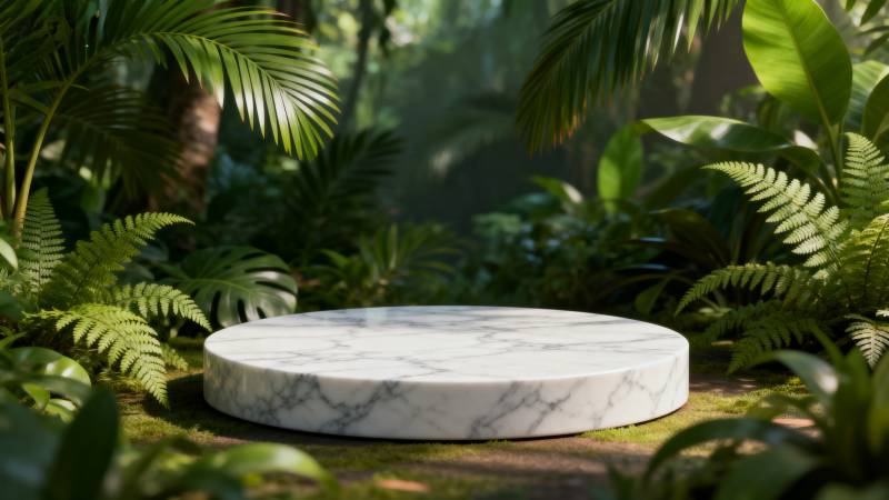 丛林中的大理石台图片
