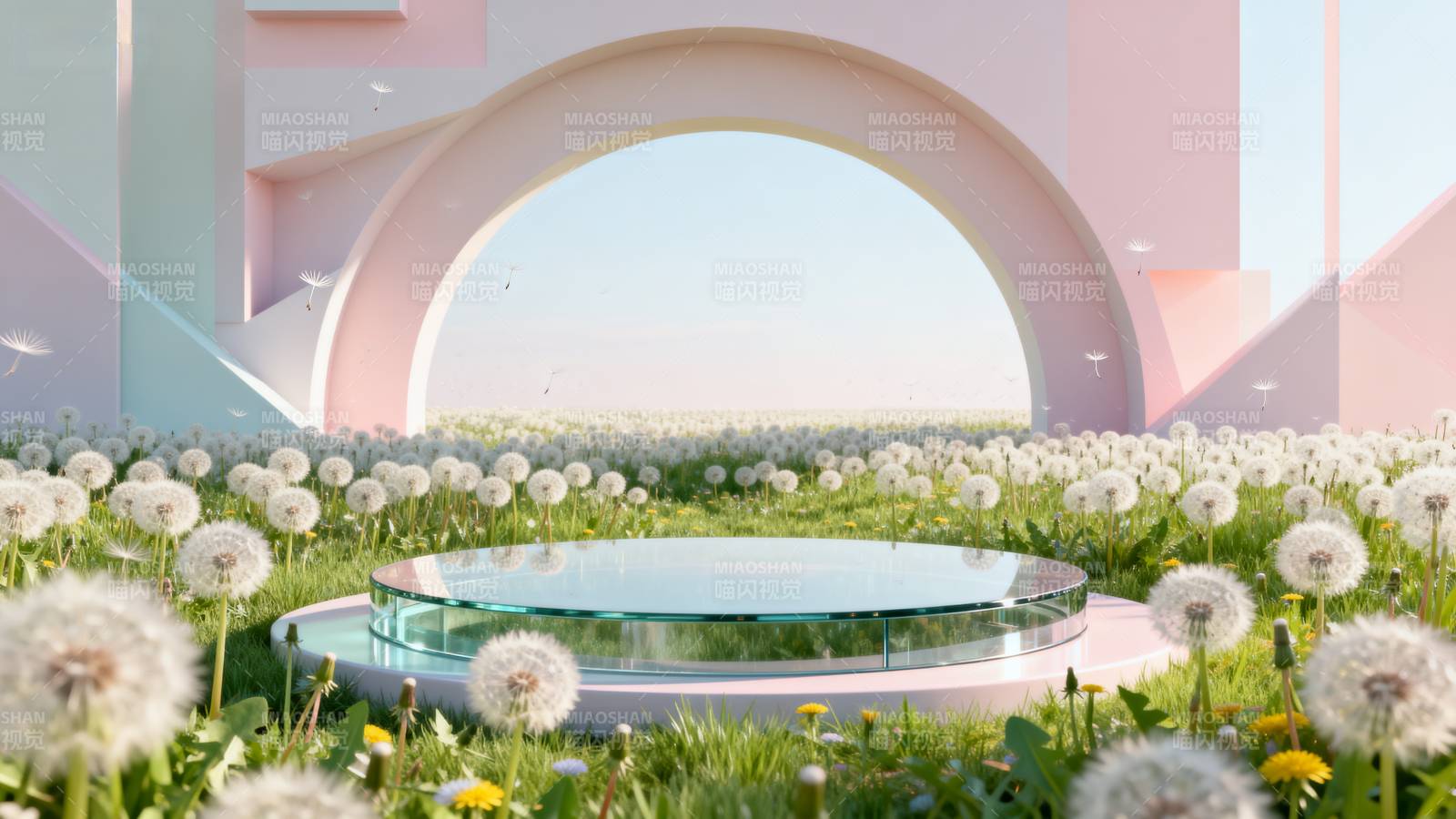 梦幻花境中的透明台图片